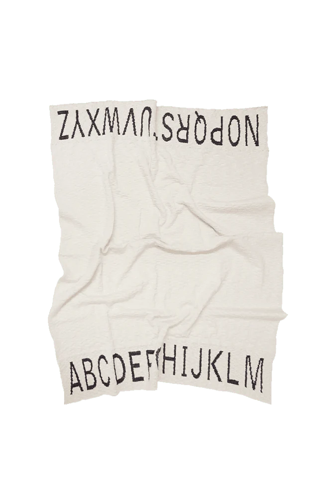 KNITTED BLANKET ABC NATURAL/BLACK - Image 8