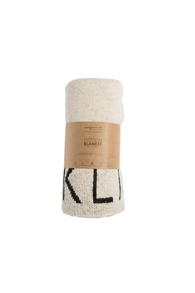 KNITTED BLANKET ABC NATURAL/BLACK - Image 9