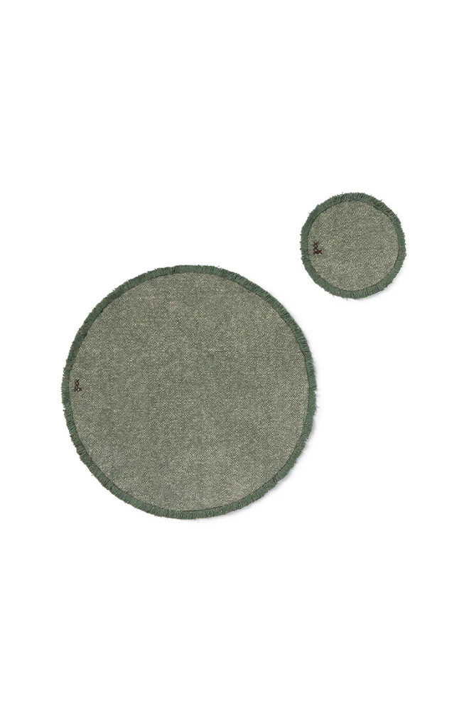 STONEWASHED PLACEMATS AND COASTERS DUCK GREEN (SET OF 4)