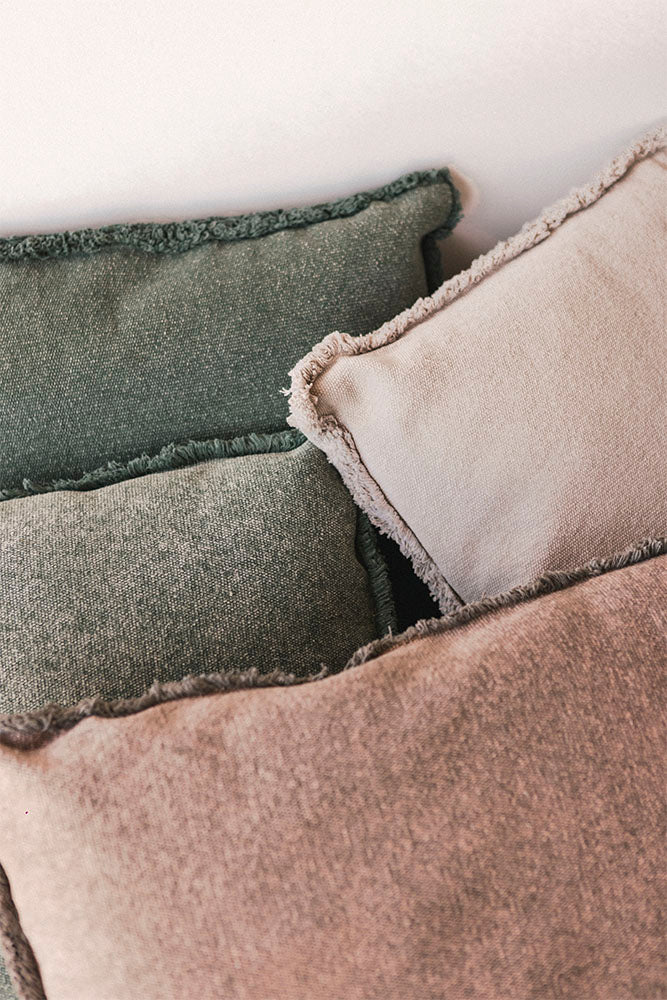STONEWASHED SQUARE CUSHION DUCK GREEN - Image 5