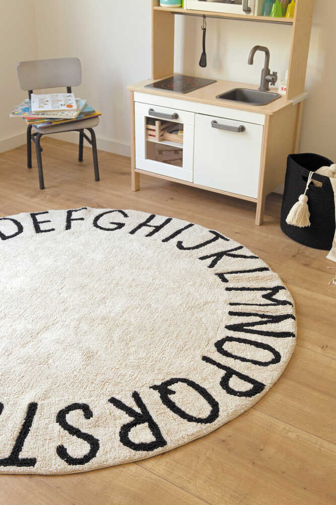 WASHABLE RUG ABC NATURAL BLACK - Image 3