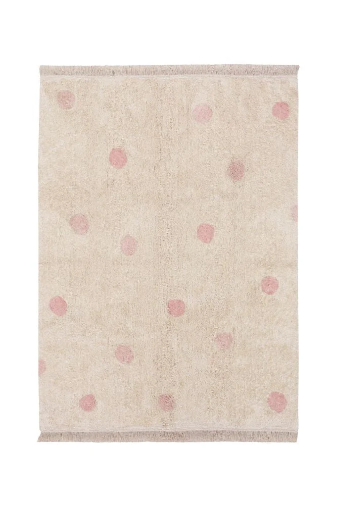 WASHABLE RUG HIPPY DOTS NATURAL - VINTAGE NUDE