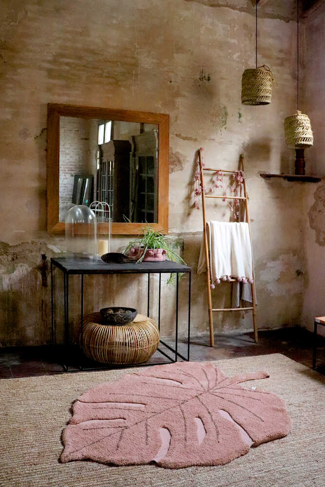 WASHABLE RUG MONSTERA VINTAGE NUDE - Image 3
