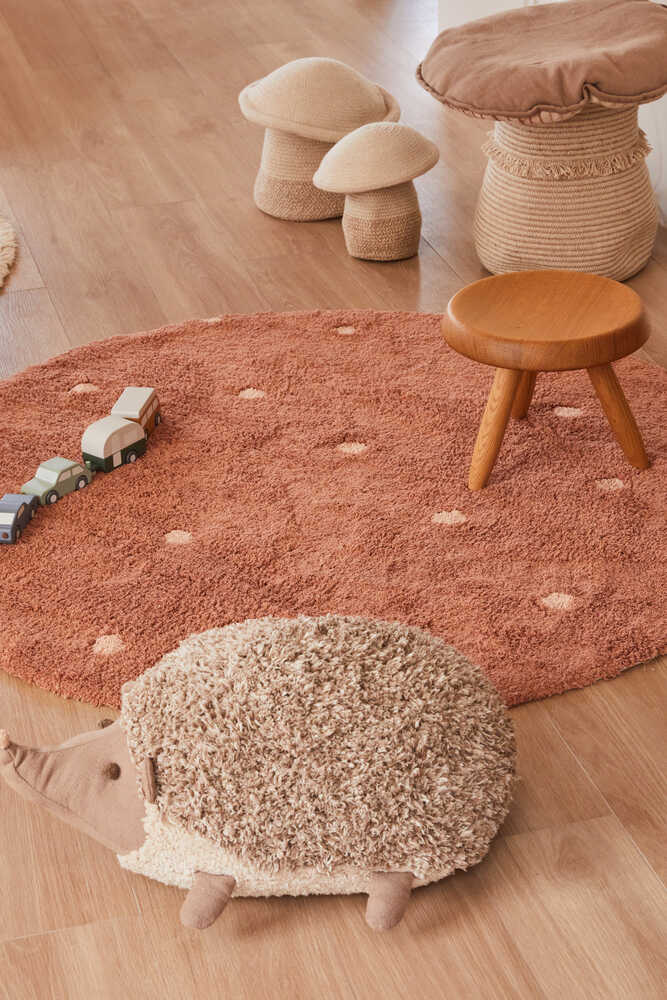 WASHABLE ROUND RUG DOT CHESTNUT - Image 3