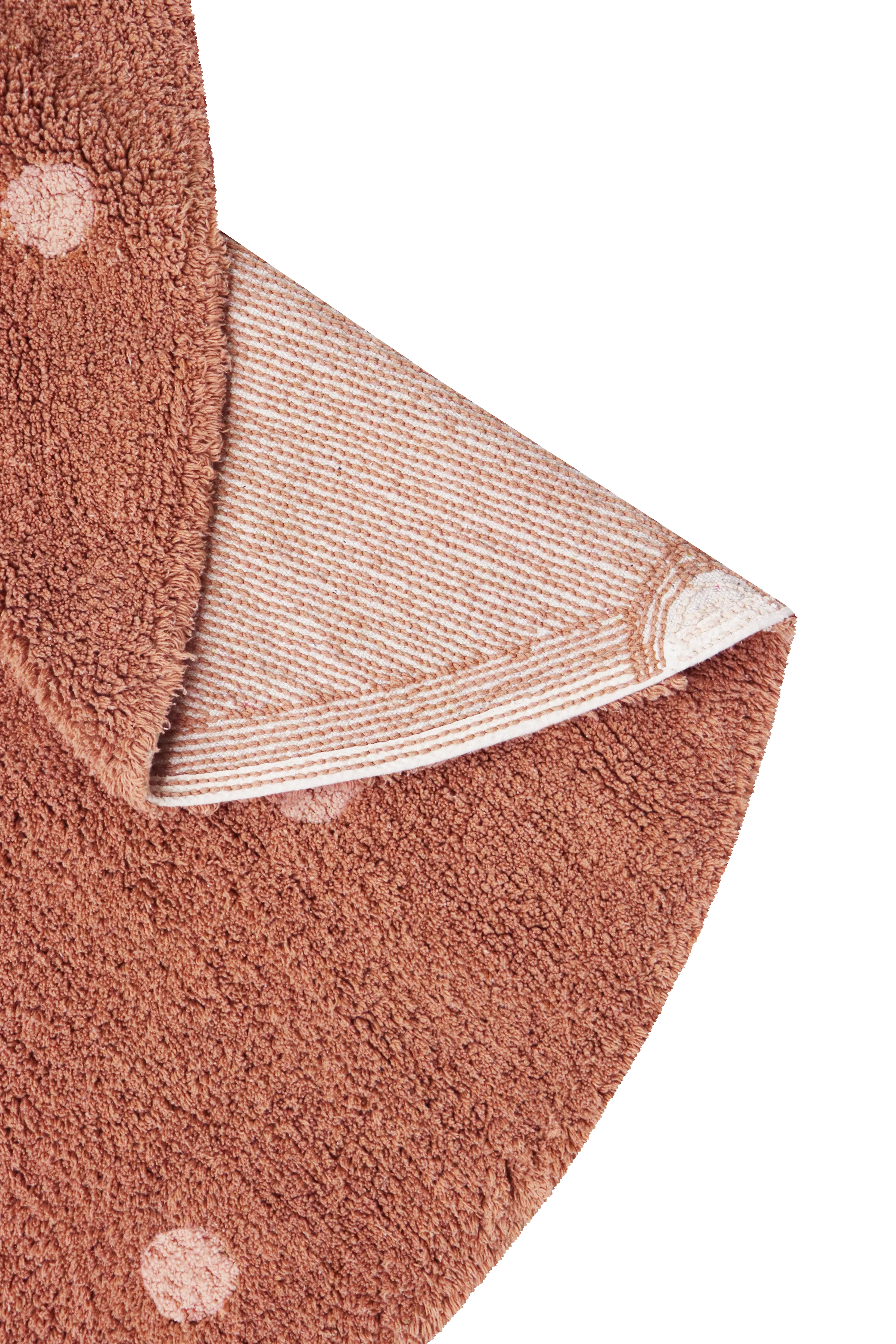 WASHABLE ROUND RUG DOT CHESTNUT - Image 5