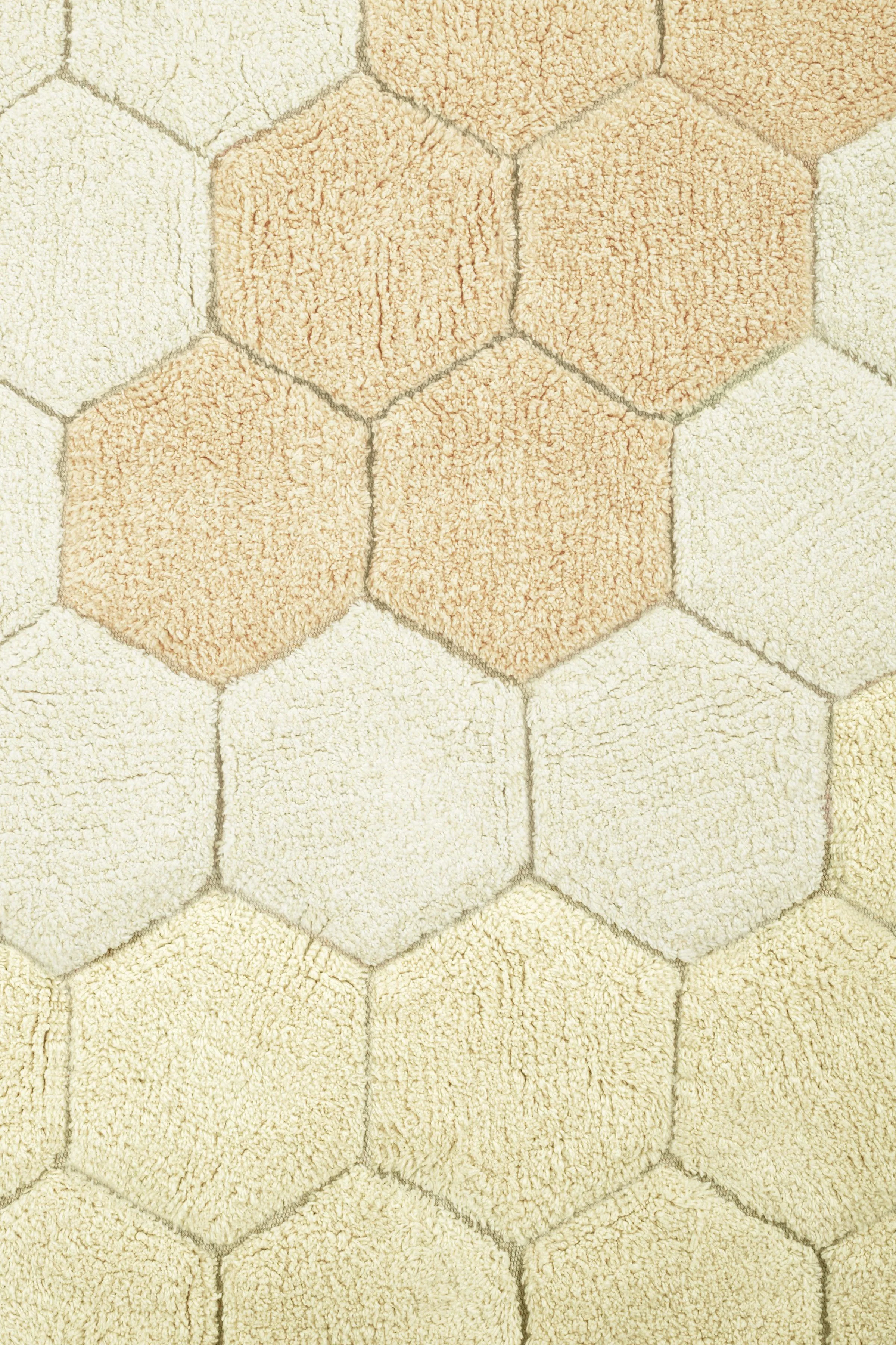 WASHABLE RUG ROUND HONEYCOMB GOLDEN - Image 4