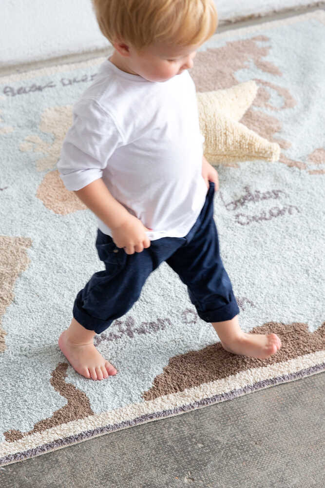 WASHABLE AREA RUG VINTAGE MAP - Image 2