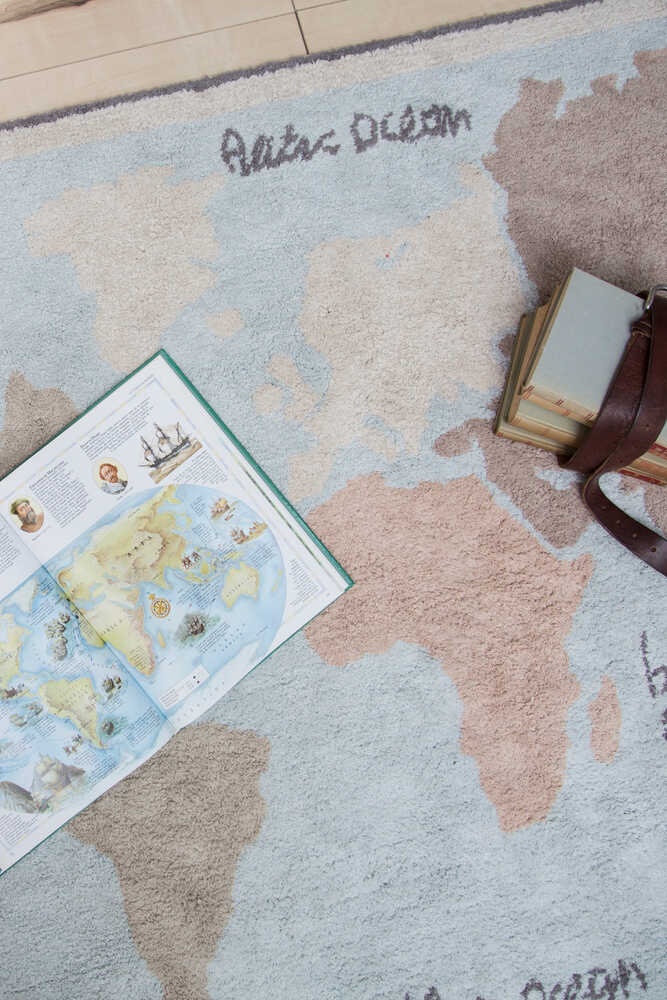 WASHABLE AREA RUG VINTAGE MAP - Image 6