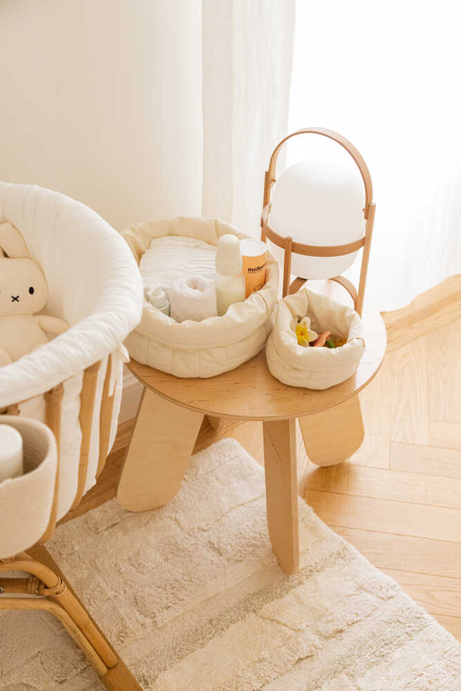 SET OF TWO QUILTED BASKETS NATURAL - Image 4